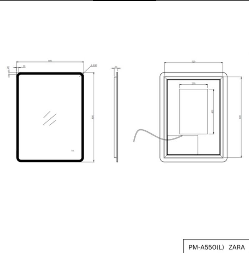 ZARA 600×800 LED Mirror