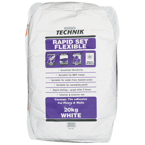 Bostik Technik Rapid Set Flexi White Tile Adhesive 20Kg (Purple Bag)